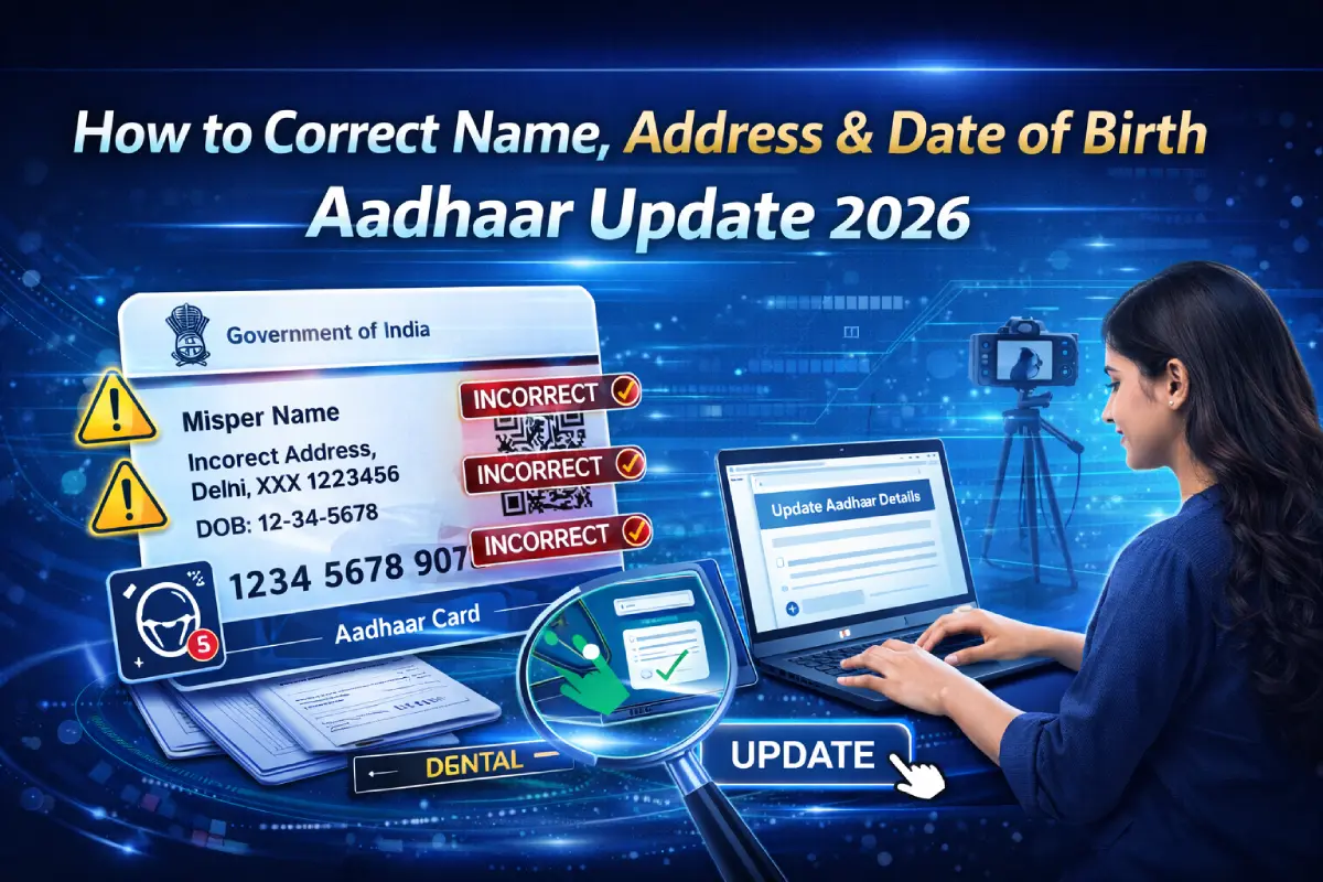 How to Correct Name, Address & Date of Birth | Aadhaar Update 2026